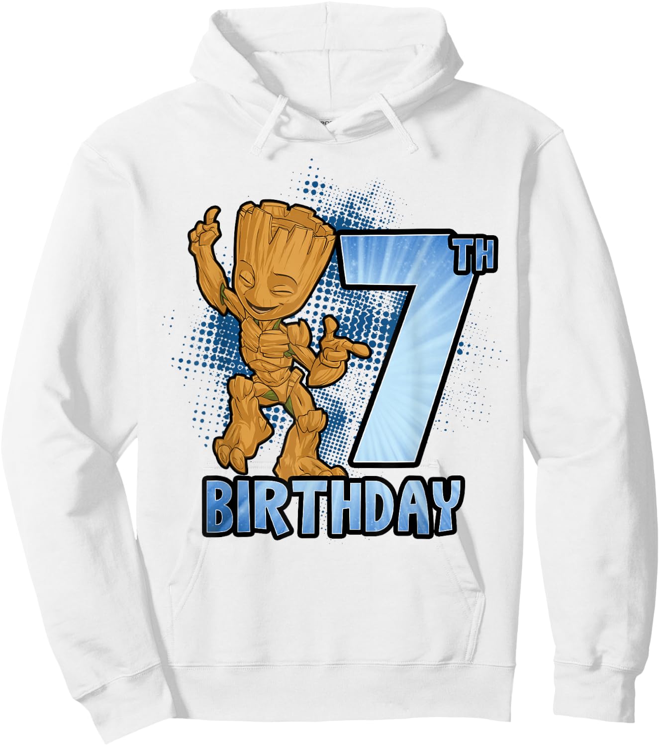 Marvel Guardians Of The Galaxy Baby Groot 7th Birthday Hoodie - Hoodie | White
