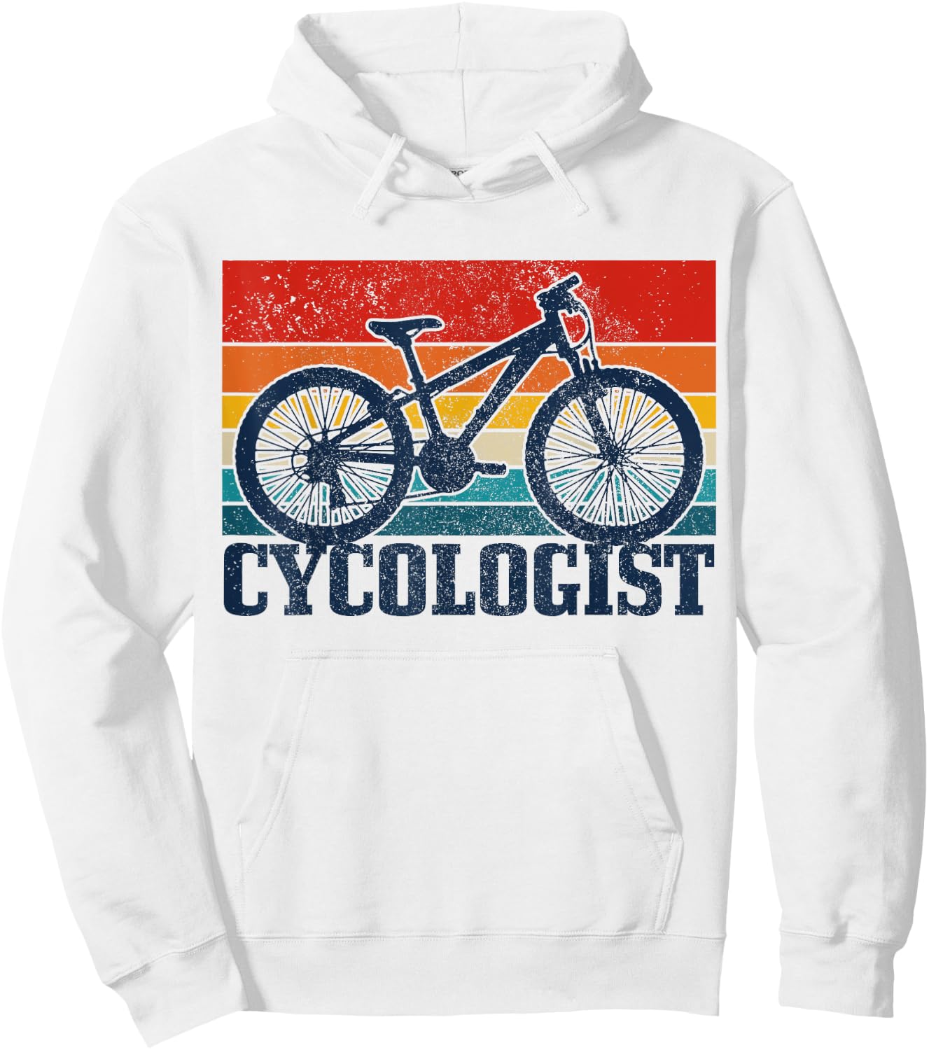 Vintage Cycologist Mountain Bike MTB Cycling Funny Gift Hoodie - Hoodie | White