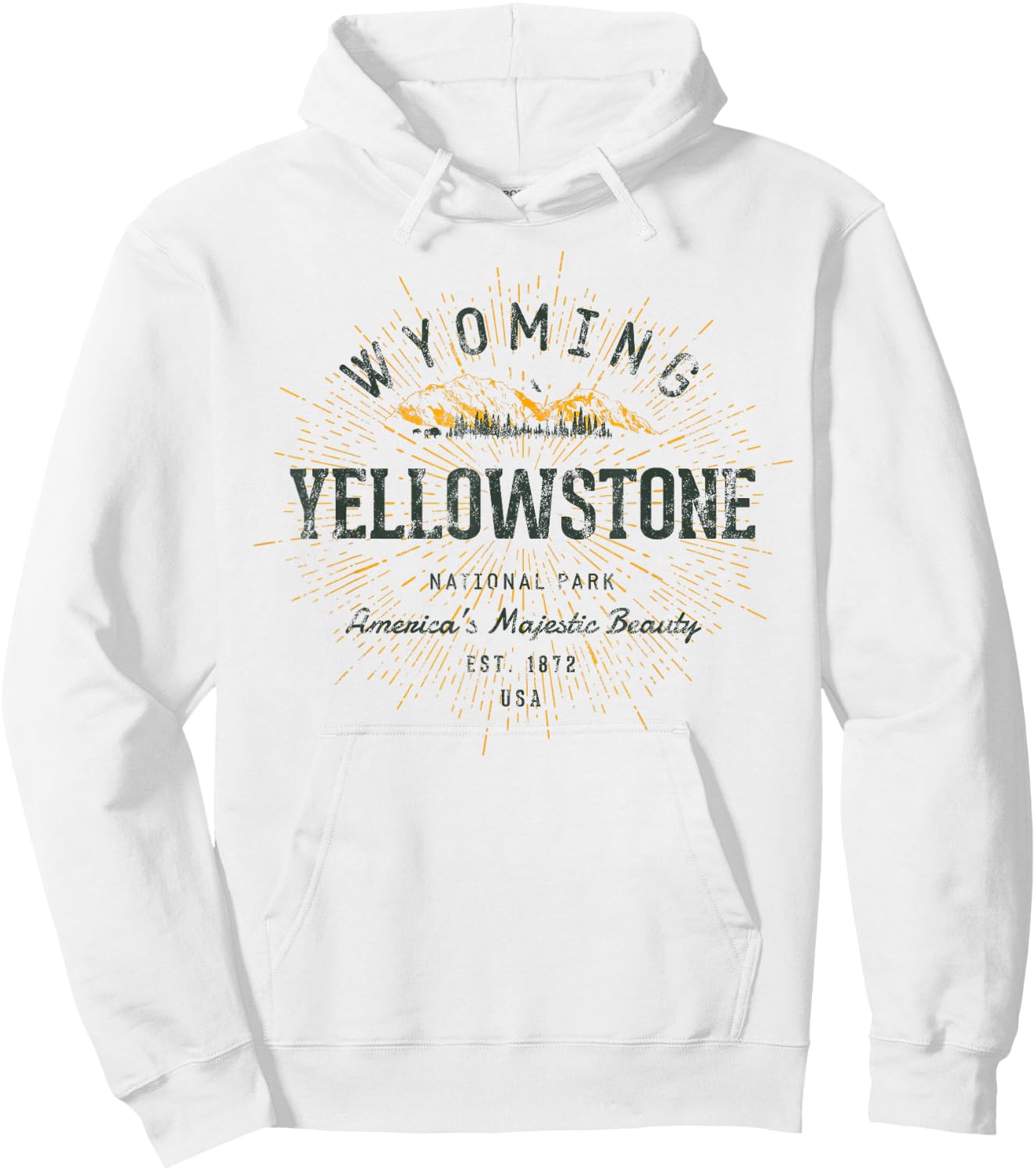 Retro Style Vintage Yellowstone National Park Hoodie - Hoodie | White
