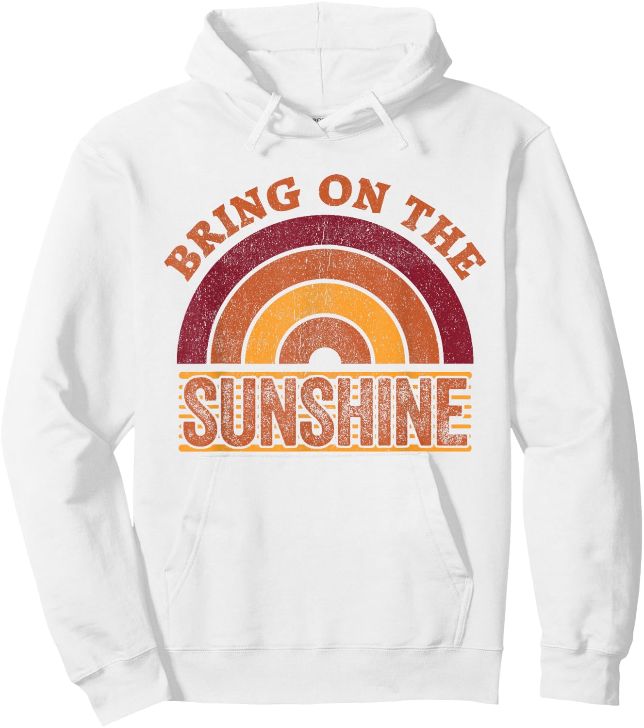 Bring On The Sunshine Shirt Vintage Rainbow Retro Sunshine Hoodie - Hoodie | White