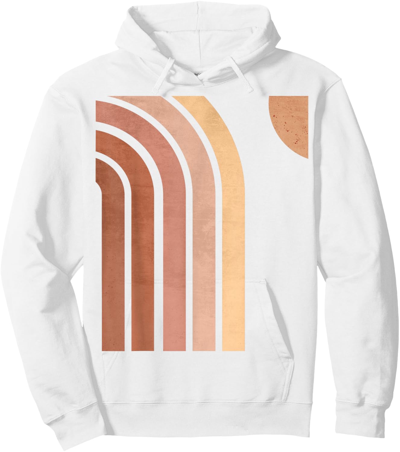 Bohemian Rainbow Art Abstract | Neutral Rainbow Colors Hoodie - Hoodie | White
