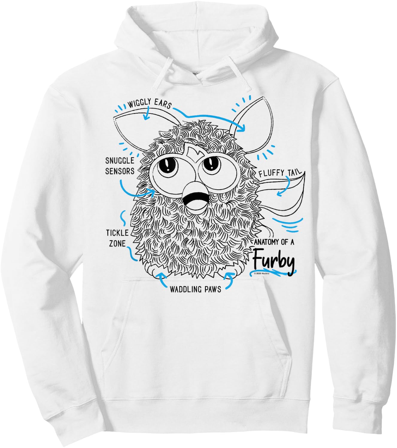 Furby Anatomy of A Furby Retro Textbook Diagram Hoodie - Hoodie | White