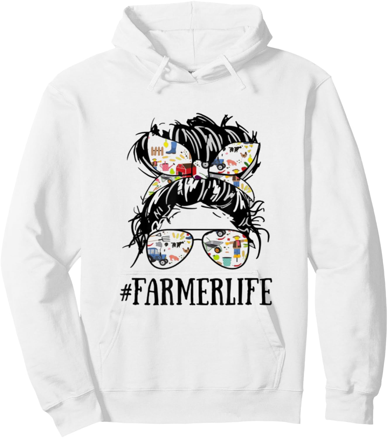 Farmers and Farming lovers gift Women's Farm Life Farmer Life For Farmer Girl Farming Hoodie - Hoodie | White