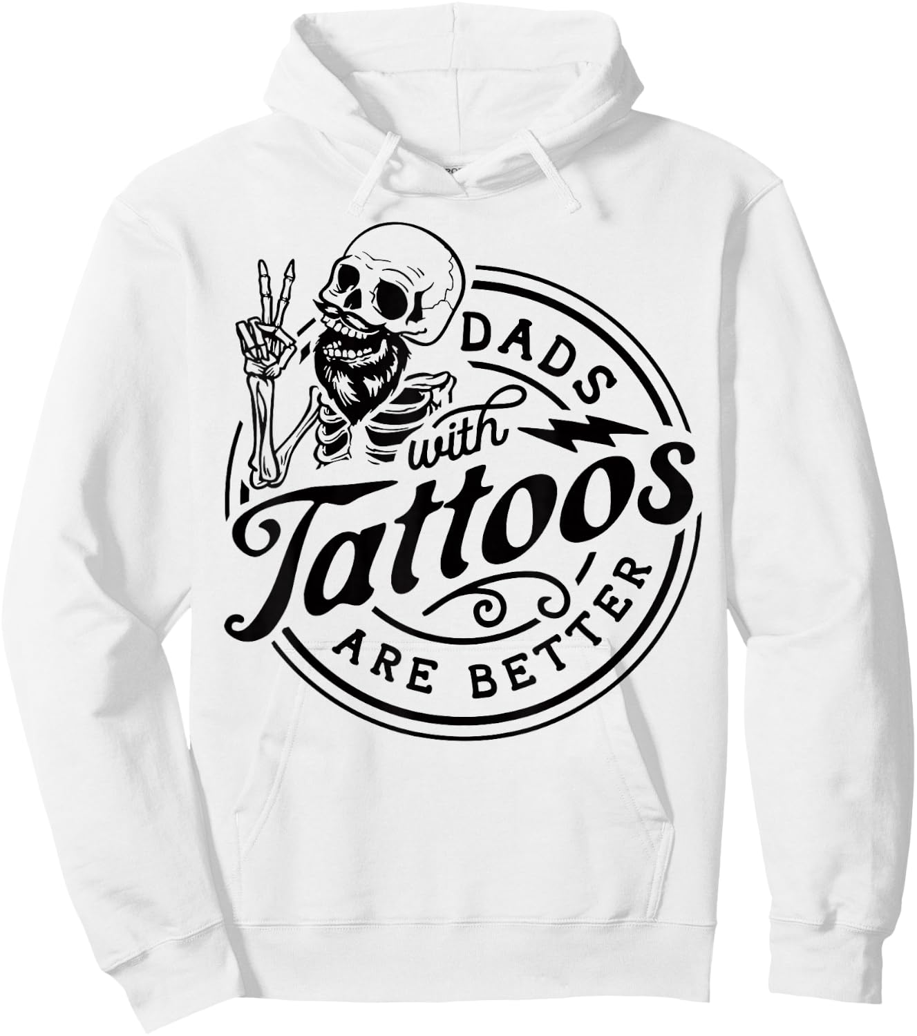 Dads With Tattoos Are Better Men Gift Funny Fathers Day Hoodie - Hoodie | White