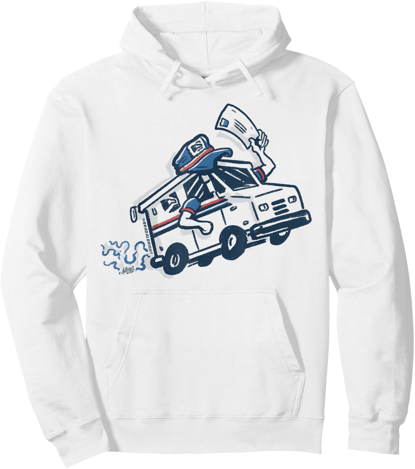Postal Service Mailman Truck Hoodie - Hoodie | White