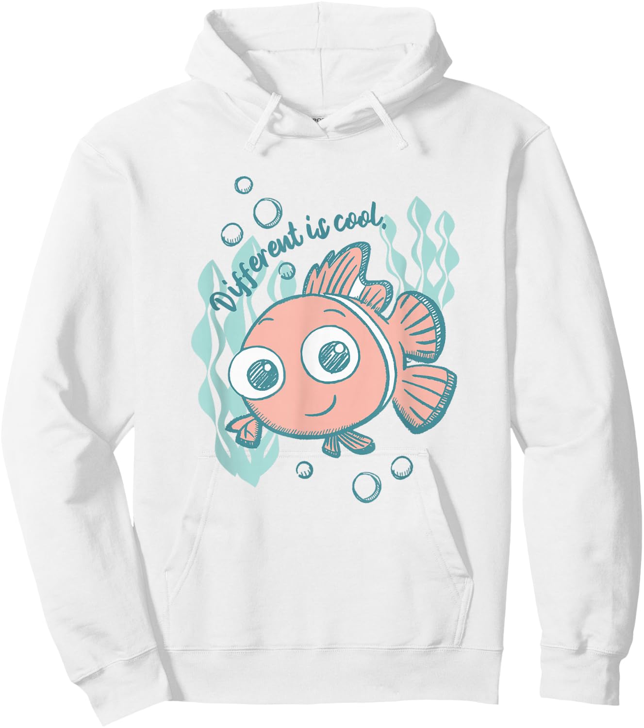 Disney Pixar Finding Nemo Different Is Cool Sketch Portrait Hoodie - Hoodie | White