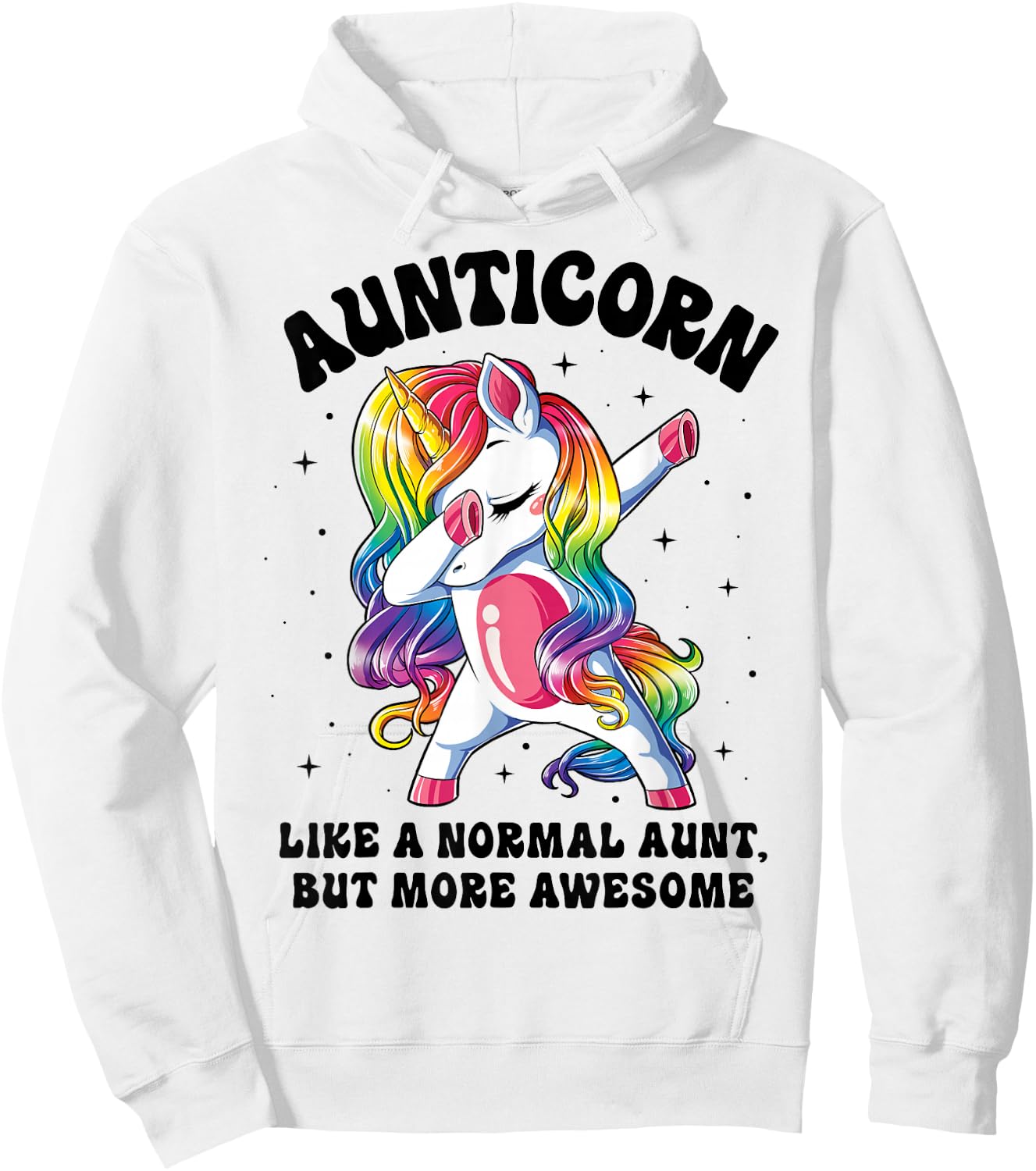 Aunticorn Like Normal Aunt But More Awesome Dabbing Unicorn Hoodie - Hoodie | White