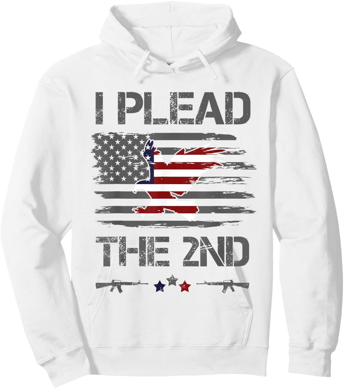 2nd Amendment I Plead The 2nd USA Flag Pro Gun Rights Hoodie - Hoodie | White