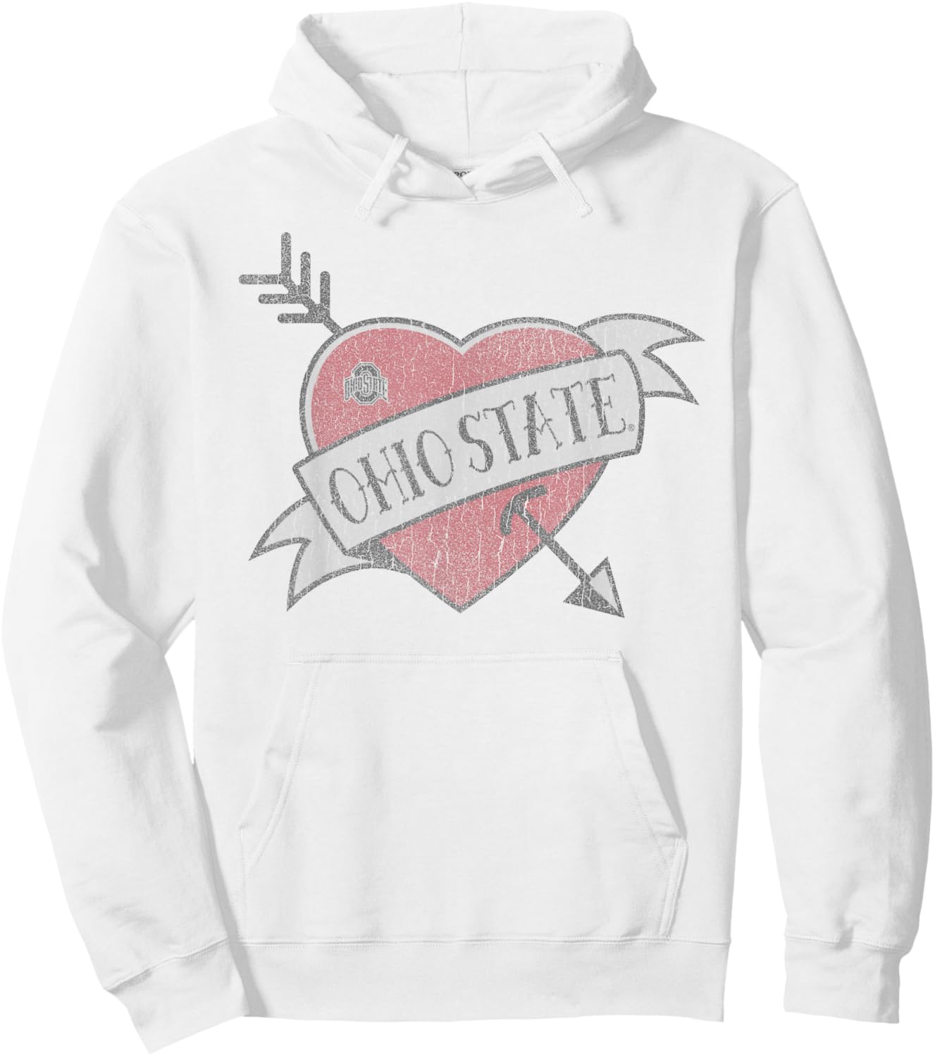 Ohio State Buckeyes Valentine Soft Gray Officially Licensed Hoodie - Hoodie | White