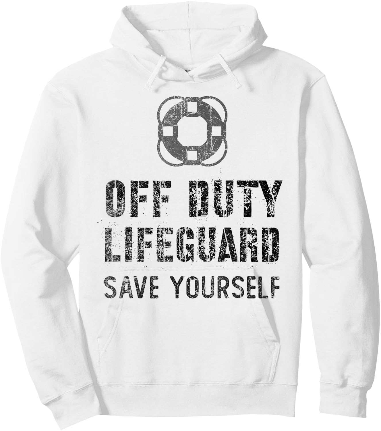 Funny Swimming OFF DUTY Lifeguard Save Yourself Pool Guard Hoodie - Hoodie | White