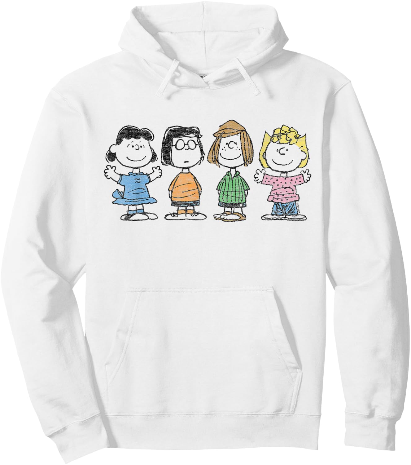 Peanuts - Lucy Marcie Peppermint Patty Sally Girls Group Hoodie - Hoodie | White