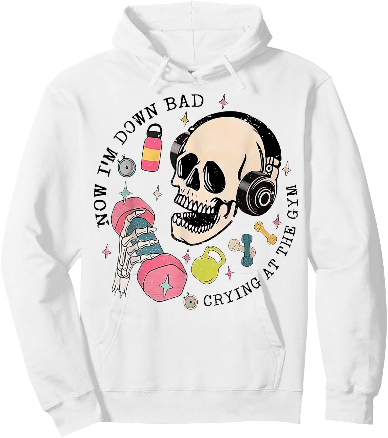 Down Bad Crying At The Gym Hoodie - Hoodie | White