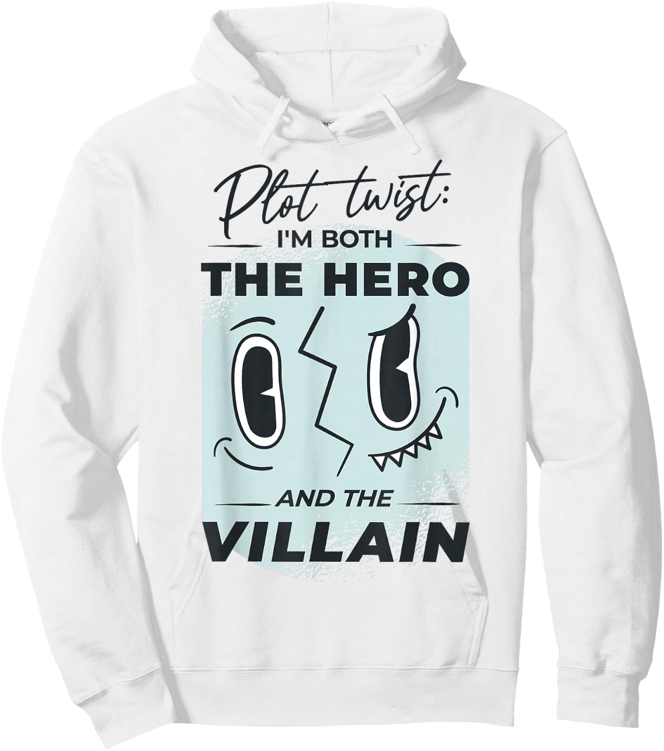 Hero And Villain Mask Hoodie - Hoodie | White