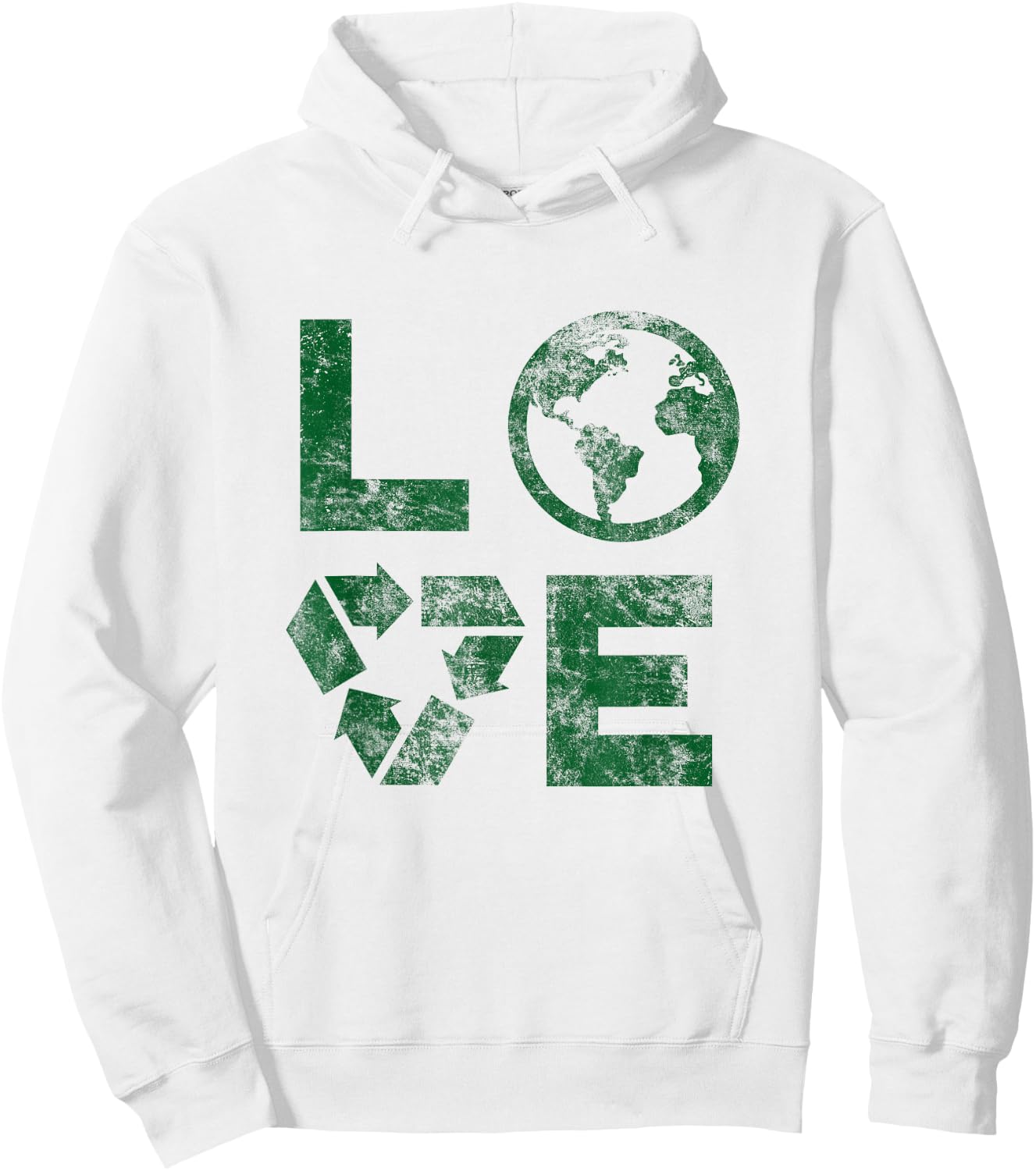 Liebe Earth Day 90s Vintage Recycled Children or Teachers Hoodie - Hoodie | White