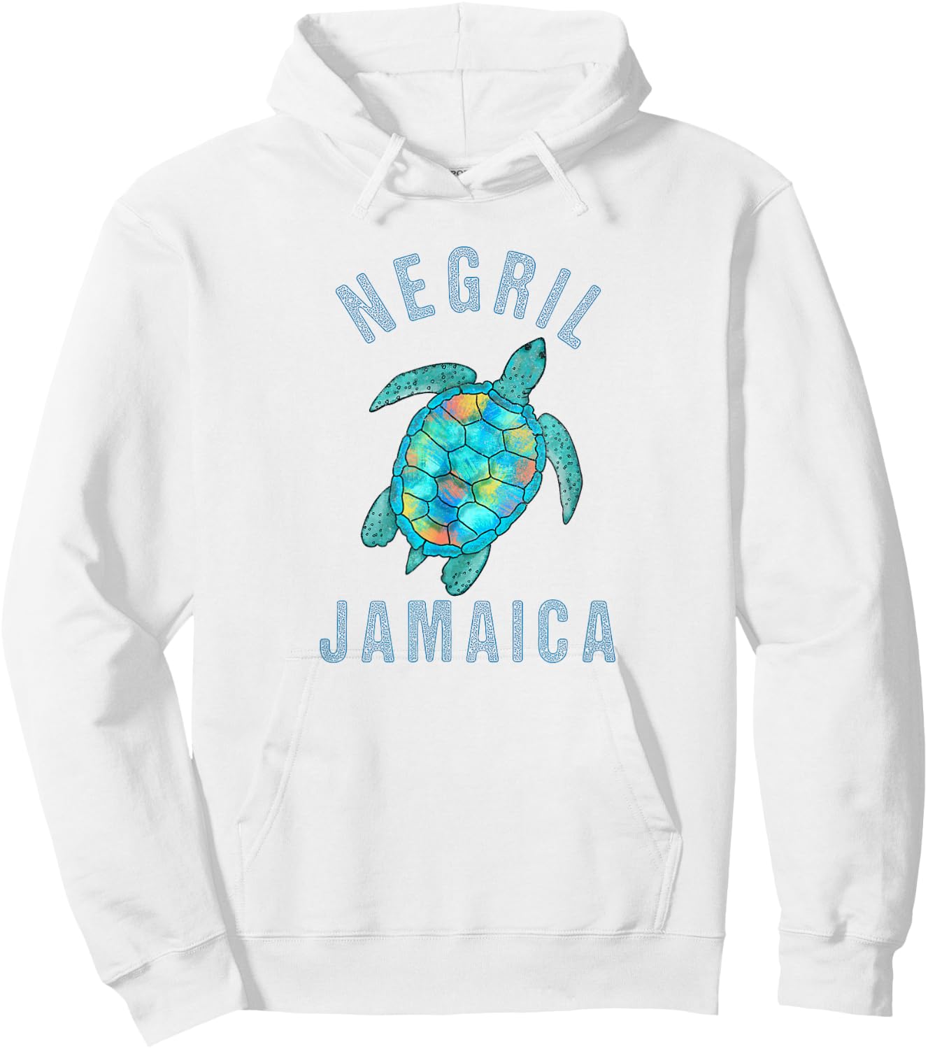 Negril, Jamaica Beach Design / Sea Turtle Illustration Gift Hoodie - Hoodie | White