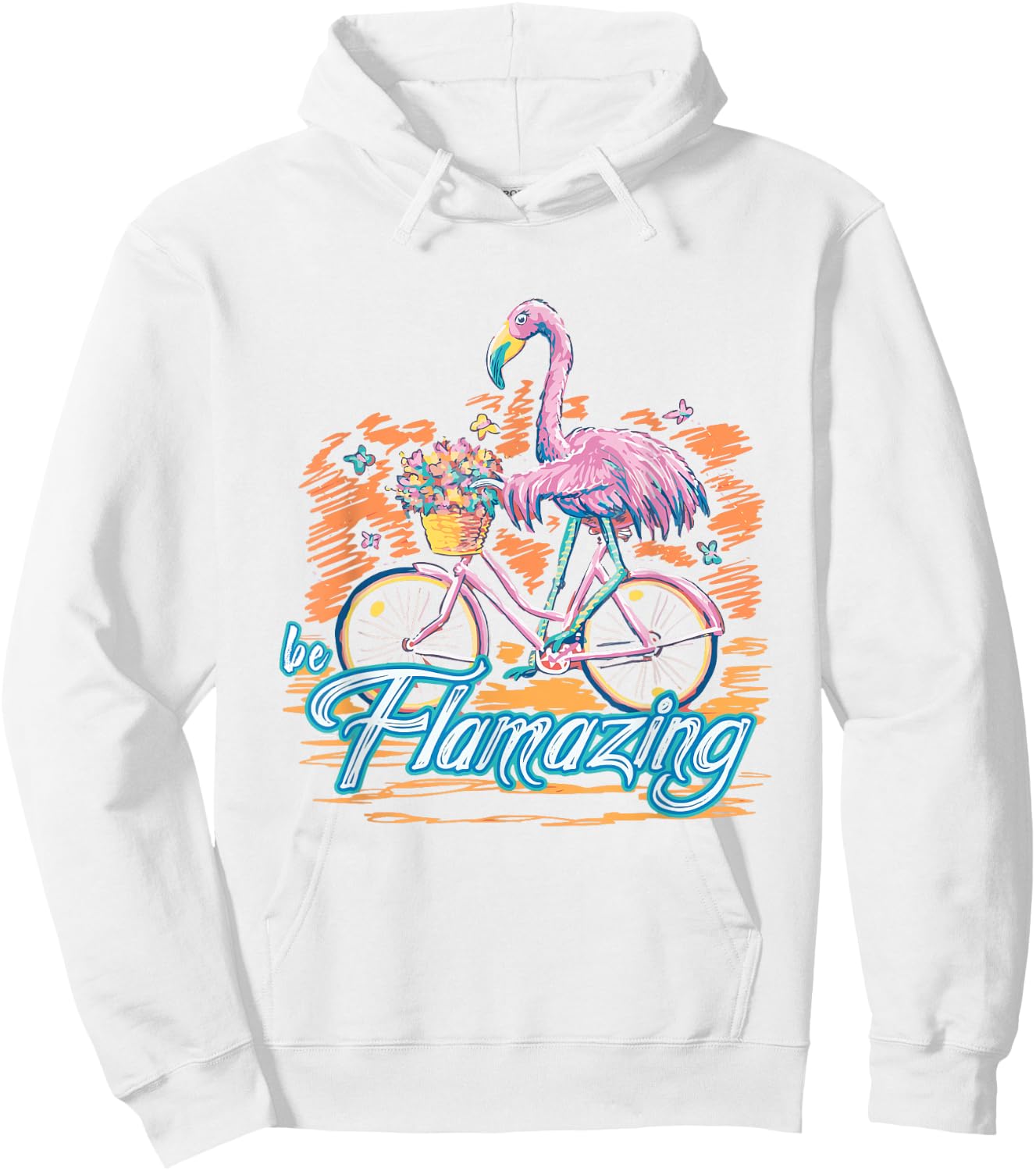 Be Flamazing Funny Flamingo Bicycle Lover Summer Vibes Women Hoodie - Hoodie | White