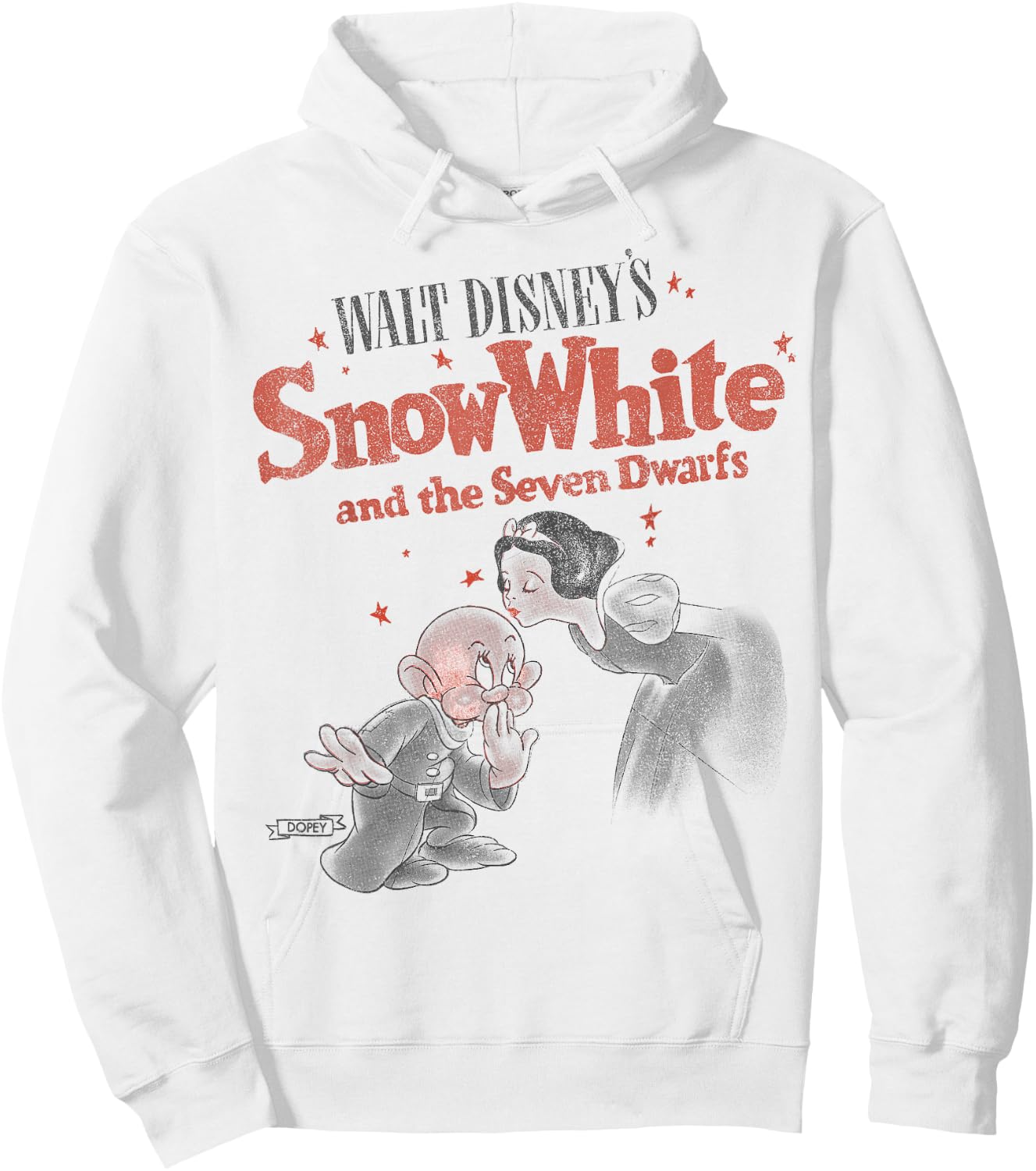 Disney Snow White & Dopey Distressed Portrait Small Hoodie - Hoodie | White
