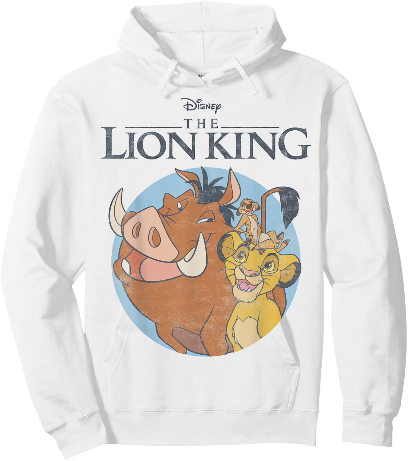 Disney The Lion King Timon Pumbaa & Simba Portrait Logo Hoodie - Hoodie | White