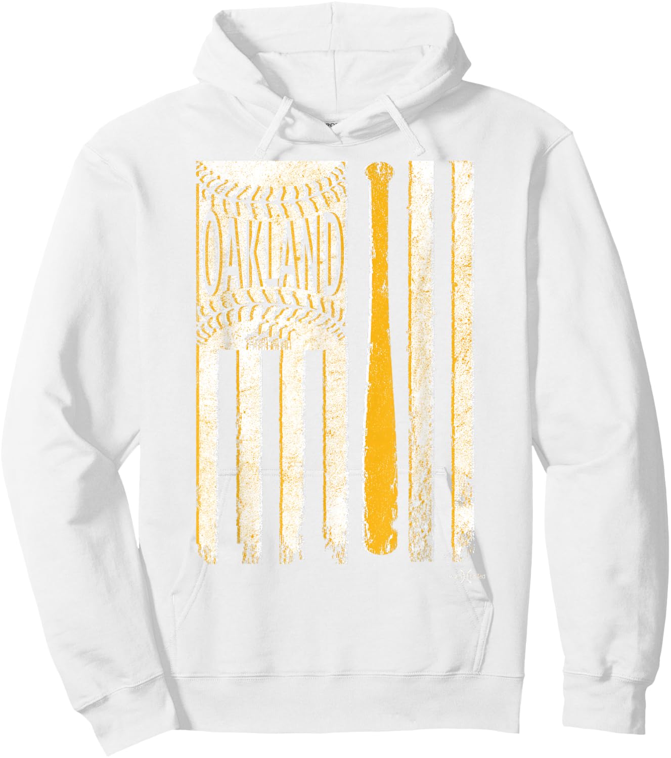 Classic Oakland Baseball Flag | Patriotic Baseball Hoodie - Hoodie | White