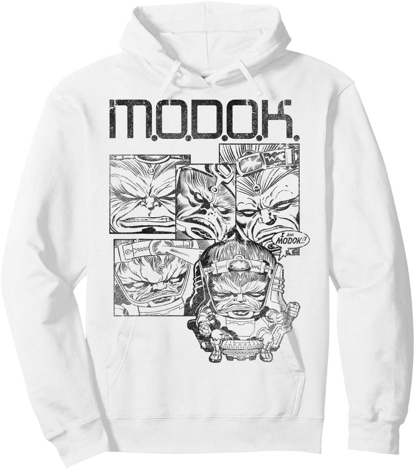 Marvel MODOK Black & White Comic Panels Hoodie - Hoodie | White