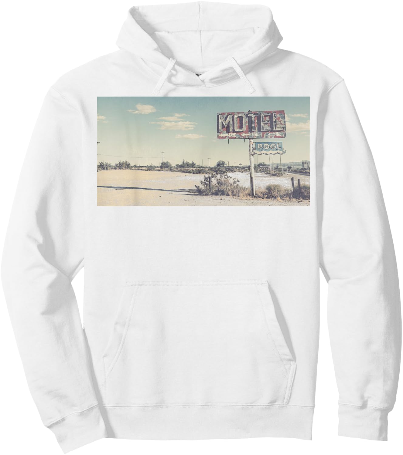 Trendy Desert Motel Hoodie - Hoodie | White