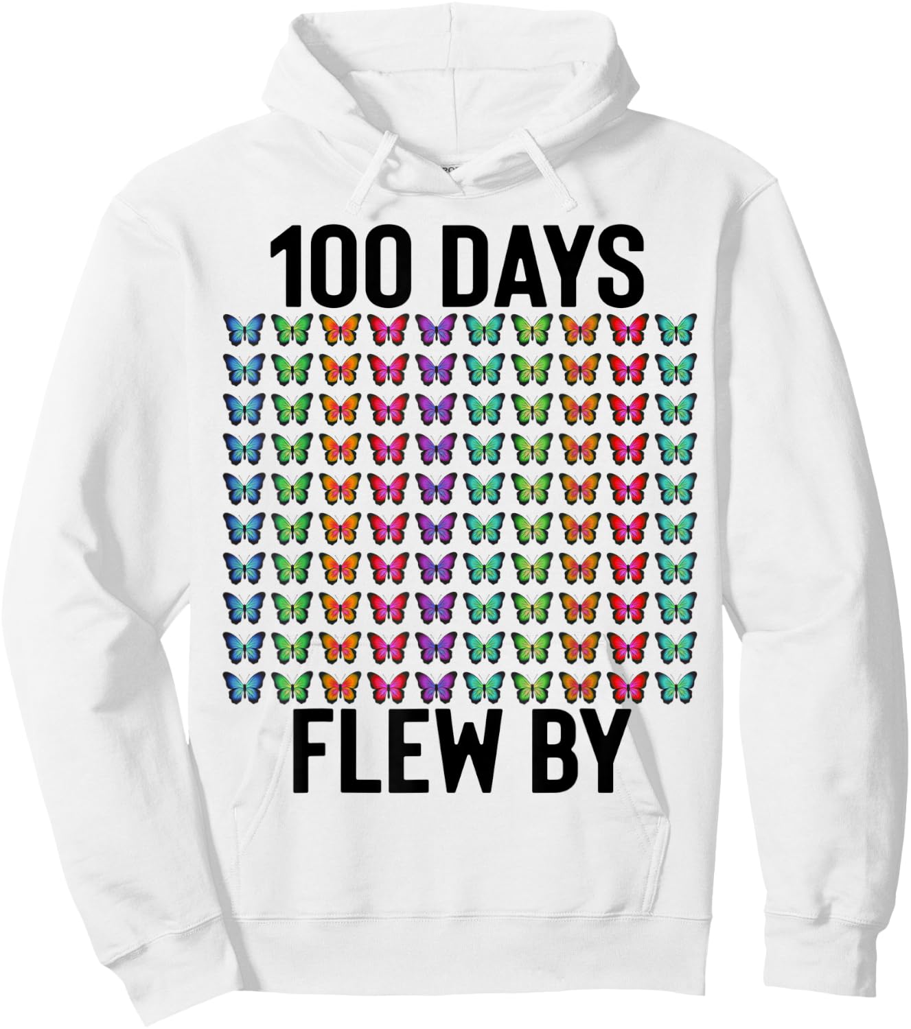 100 Days of School Flew By Butterfly Girls Butterflies Cute Hoodie - Hoodie | White