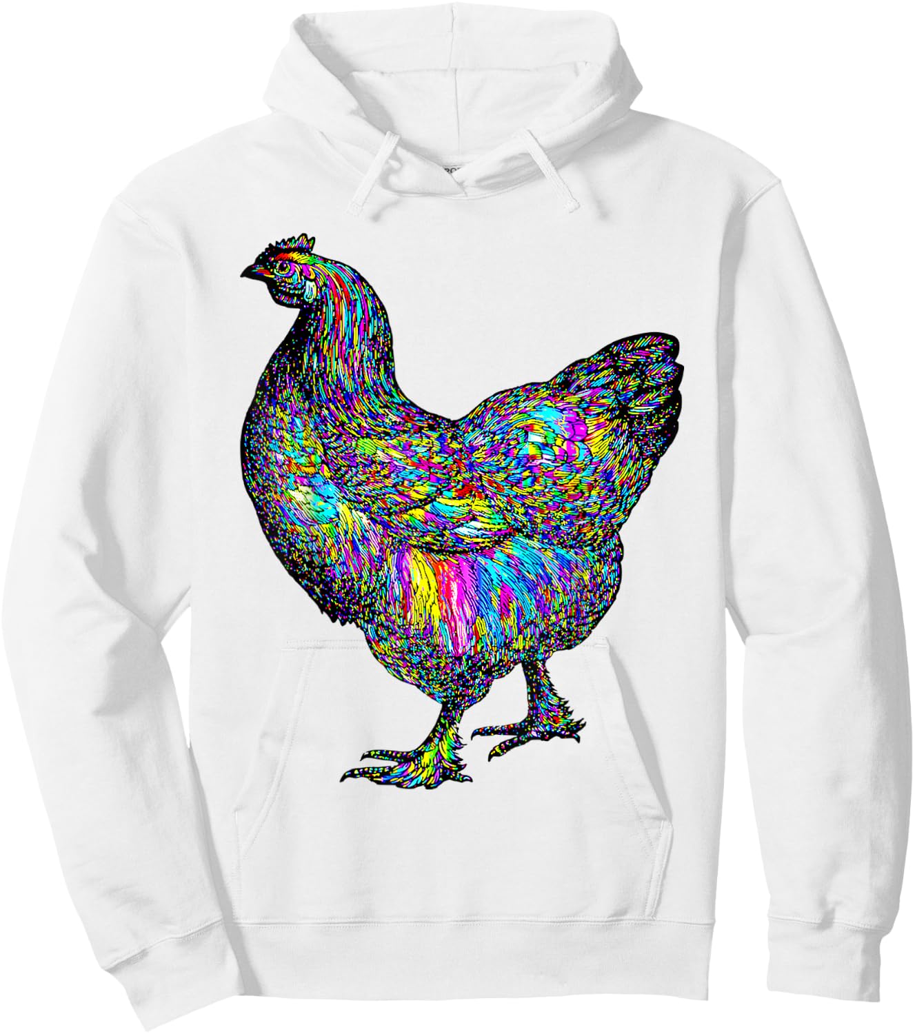 Psychedelic Chicken Bird Hoodie - Hoodie | White