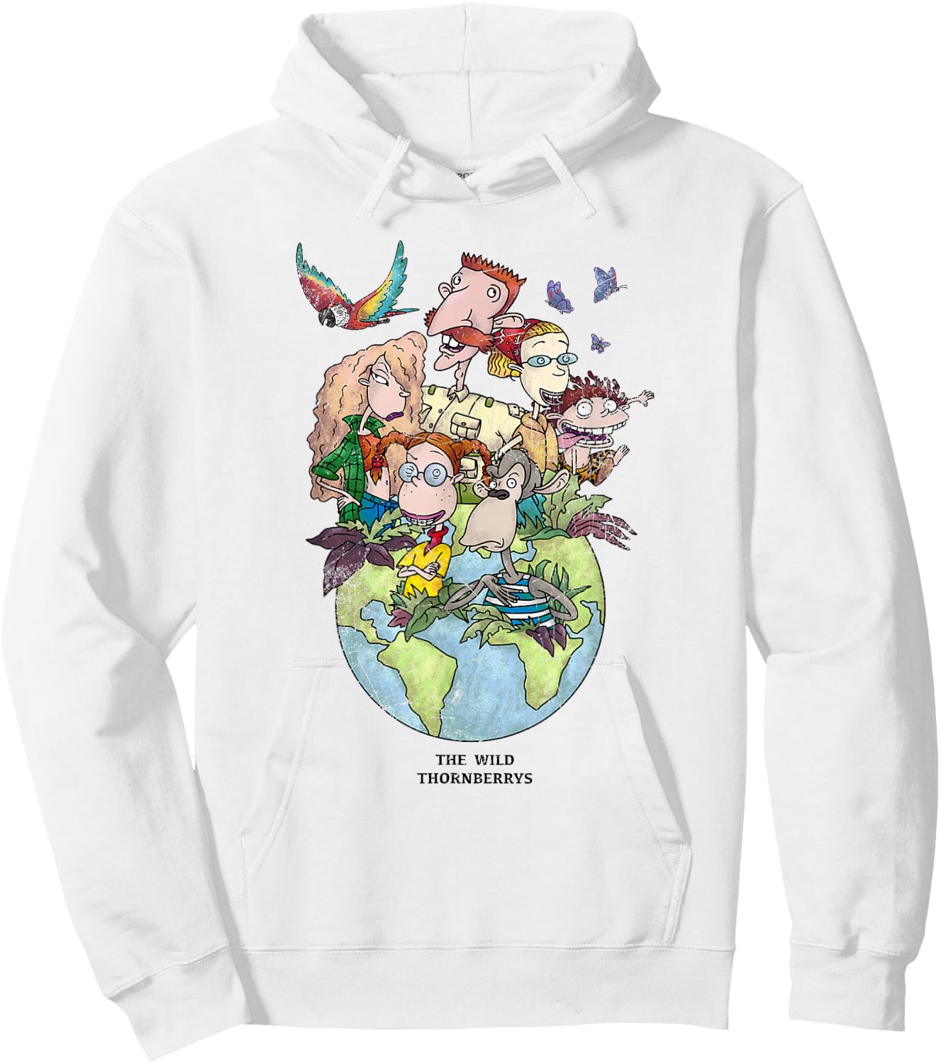 The Wild Thornberry's Earth Day Distressed Group Shot Hoodie - Hoodie | White