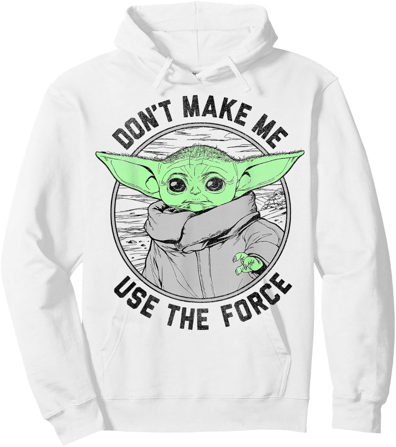 Star Wars: The Mandalorian Child Don't Make Me Use The Force Hoodie - Hoodie | White