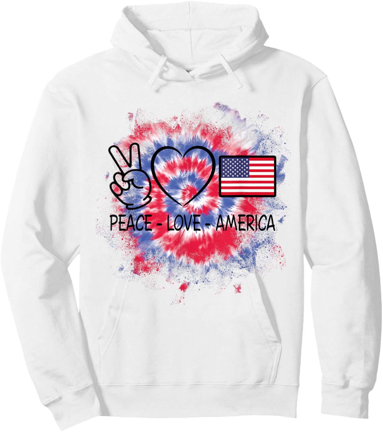 Peace Love America Tie Dye 4th Of July Shirts Kids Girls Hoodie - Hoodie | White