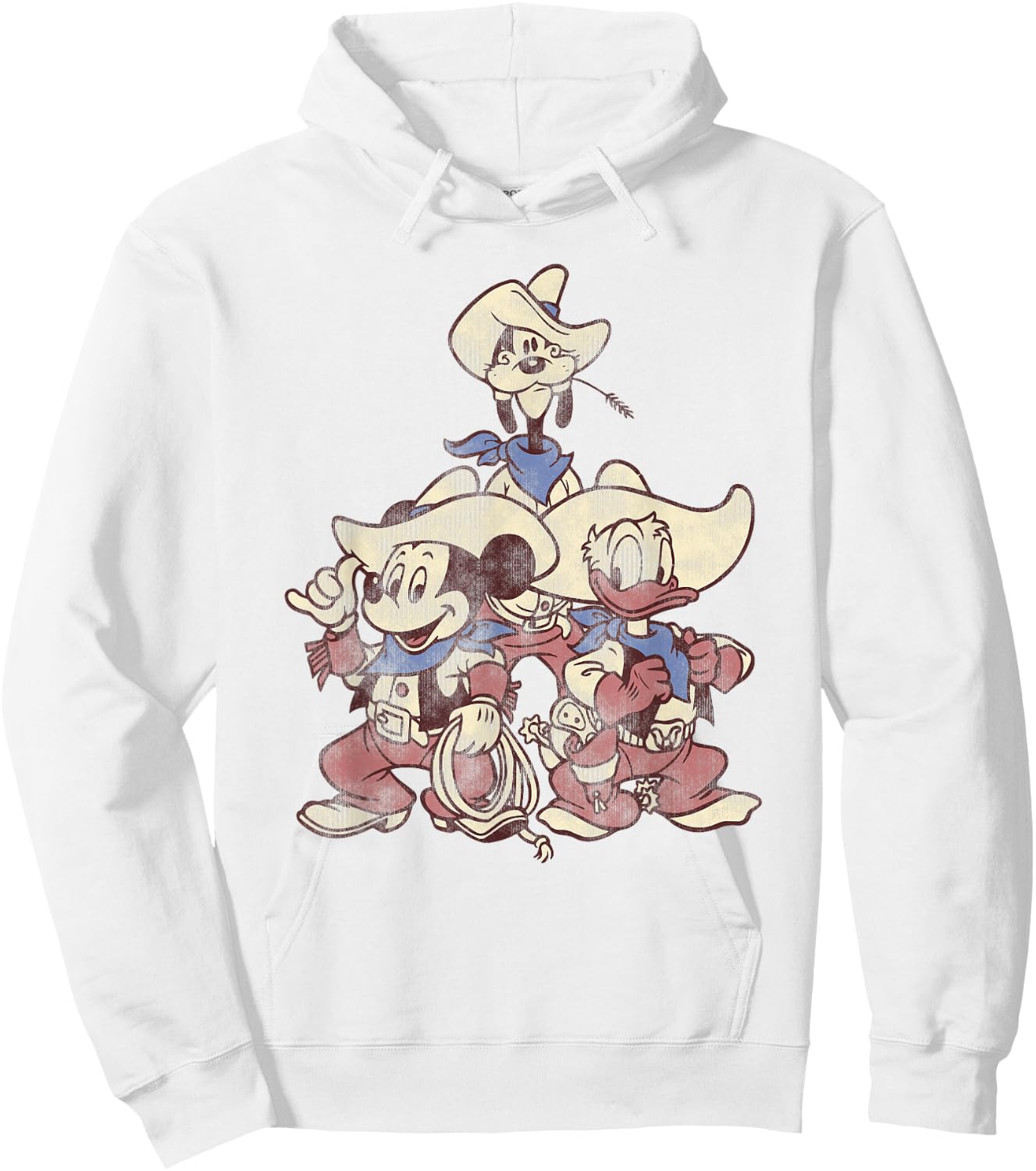 Disney Mickey and Friends Vintage Cowboy Western Group Hoodie - Hoodie | White
