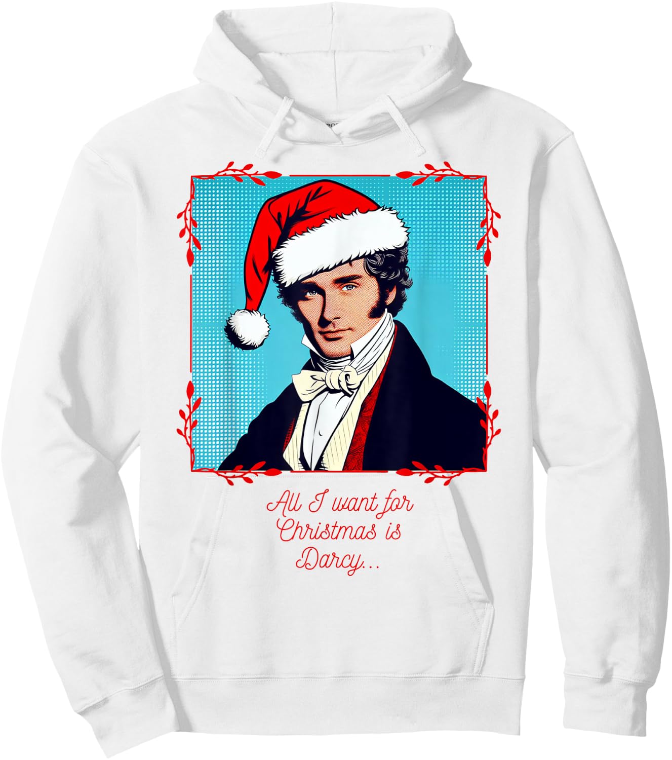 Jane Austen Pride & Prejudice Christmas - Mr Darcy Hoodie - Hoodie | White