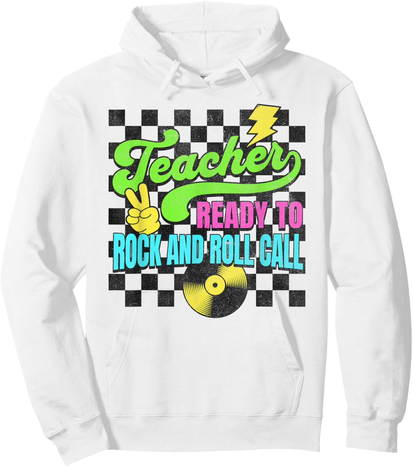 Teacher Ready To Rock and Roll Call Funny Back To School Hoodie - Hoodie | White