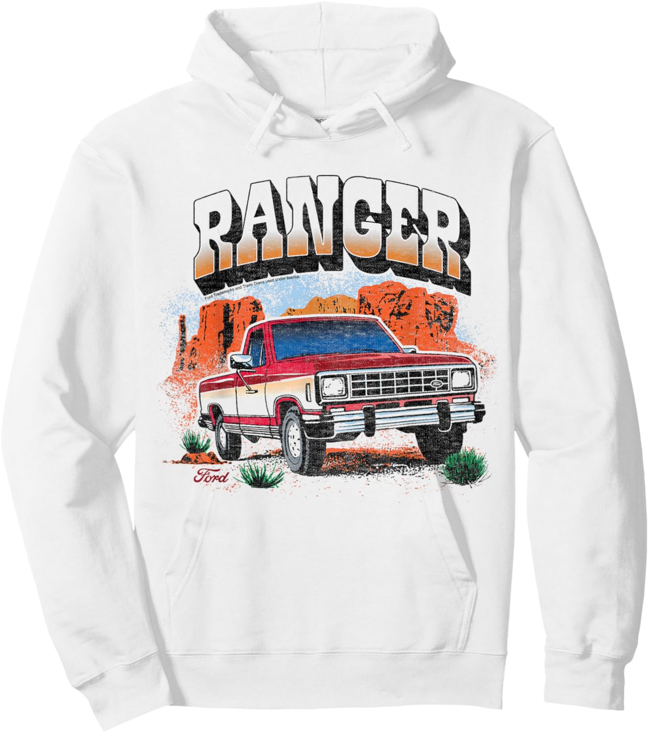 Ford - Ranger Truck 1983 Outdoor Desert Mountain Landscape Hoodie - Hoodie | White