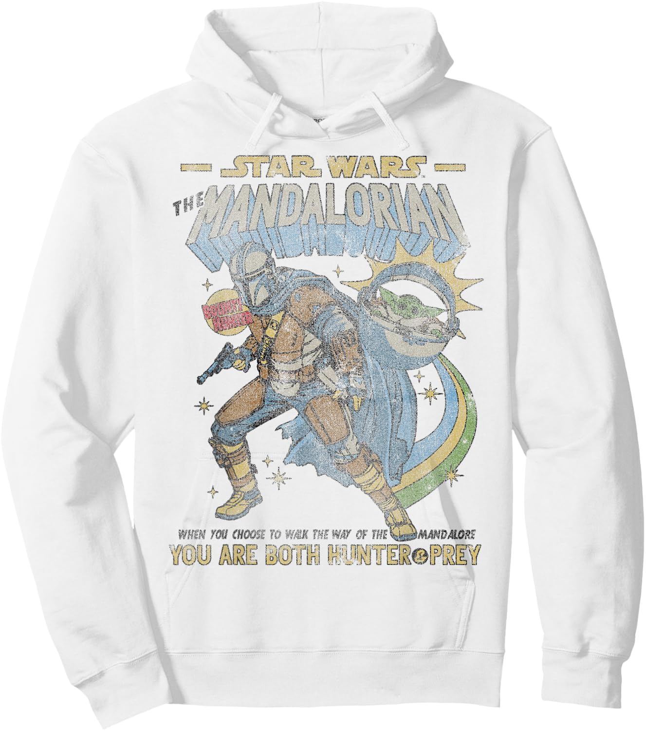 Star Wars Mandalorian Comic Poster Hoodie - Hoodie | White