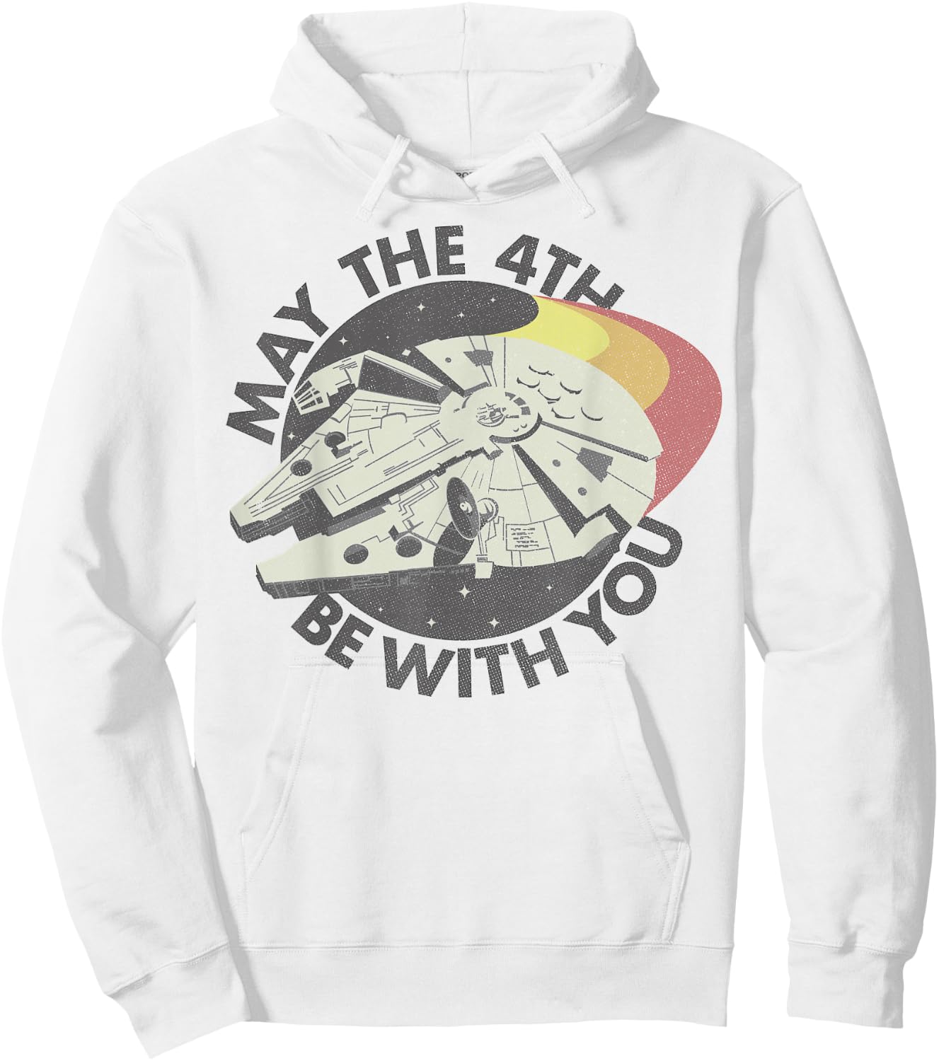 Star Wars Millennium Falcon May The 4th Be With You Retro Hoodie - Hoodie | White