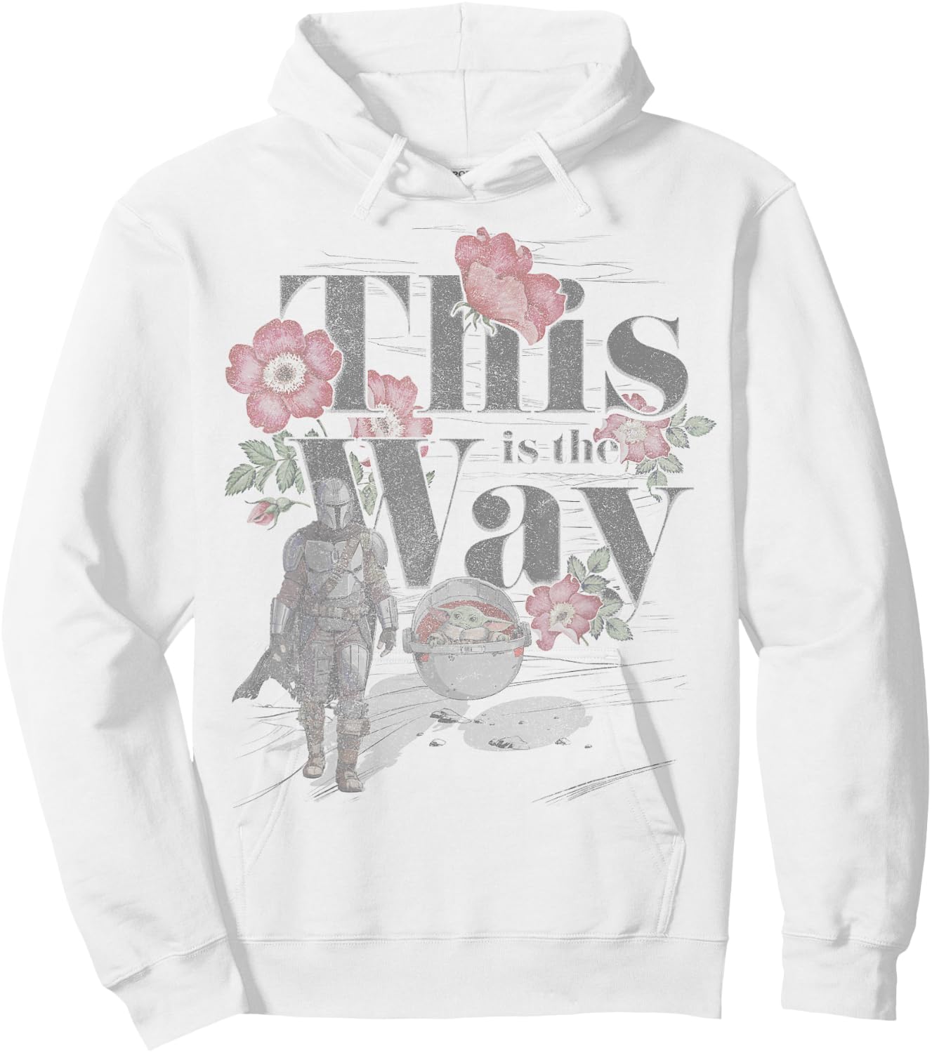 Star Wars The Mandalorian This Is The Way Floral Hoodie - Hoodie | White
