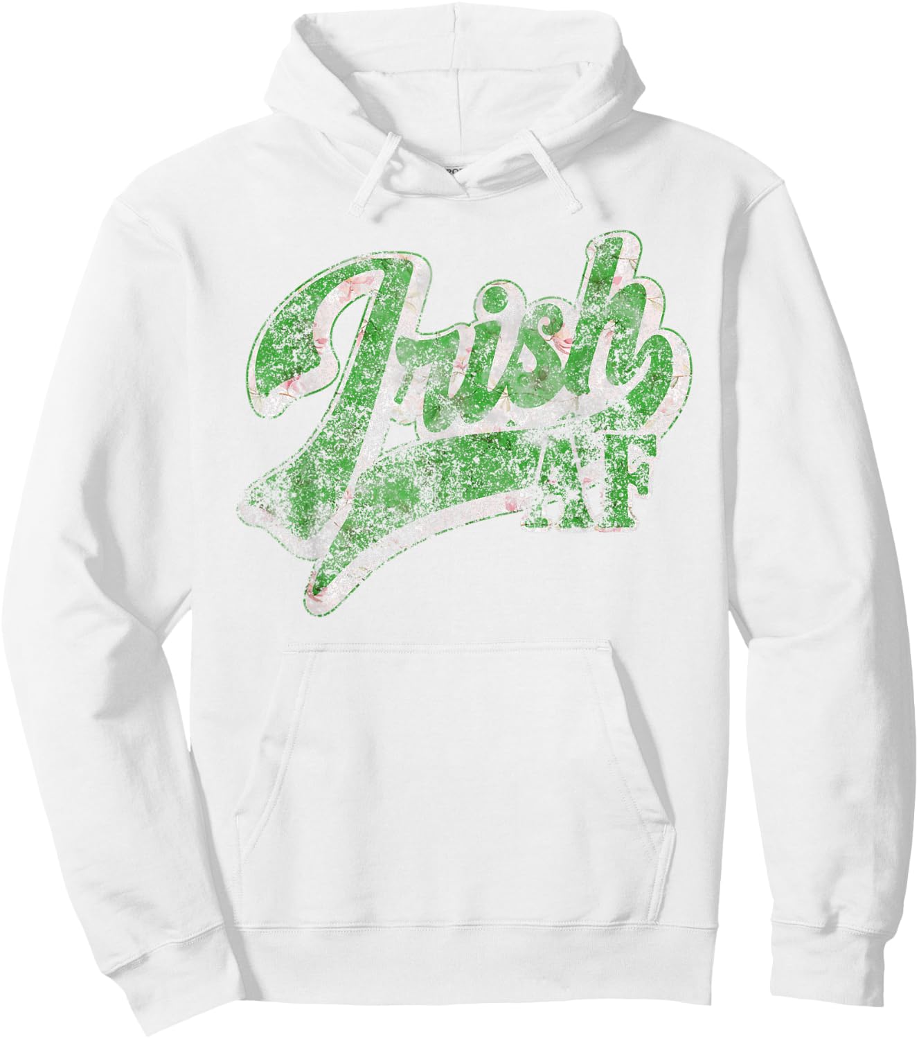 Vintage Irish AF St Patricks Day Floral Shamrock Sarcastic Hoodie - Hoodie | White