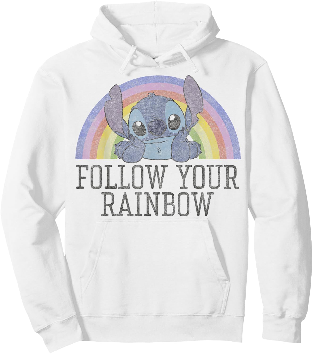 Disney Lilo & Stitch Follow Your Rainbow Hoodie - Hoodie | White
