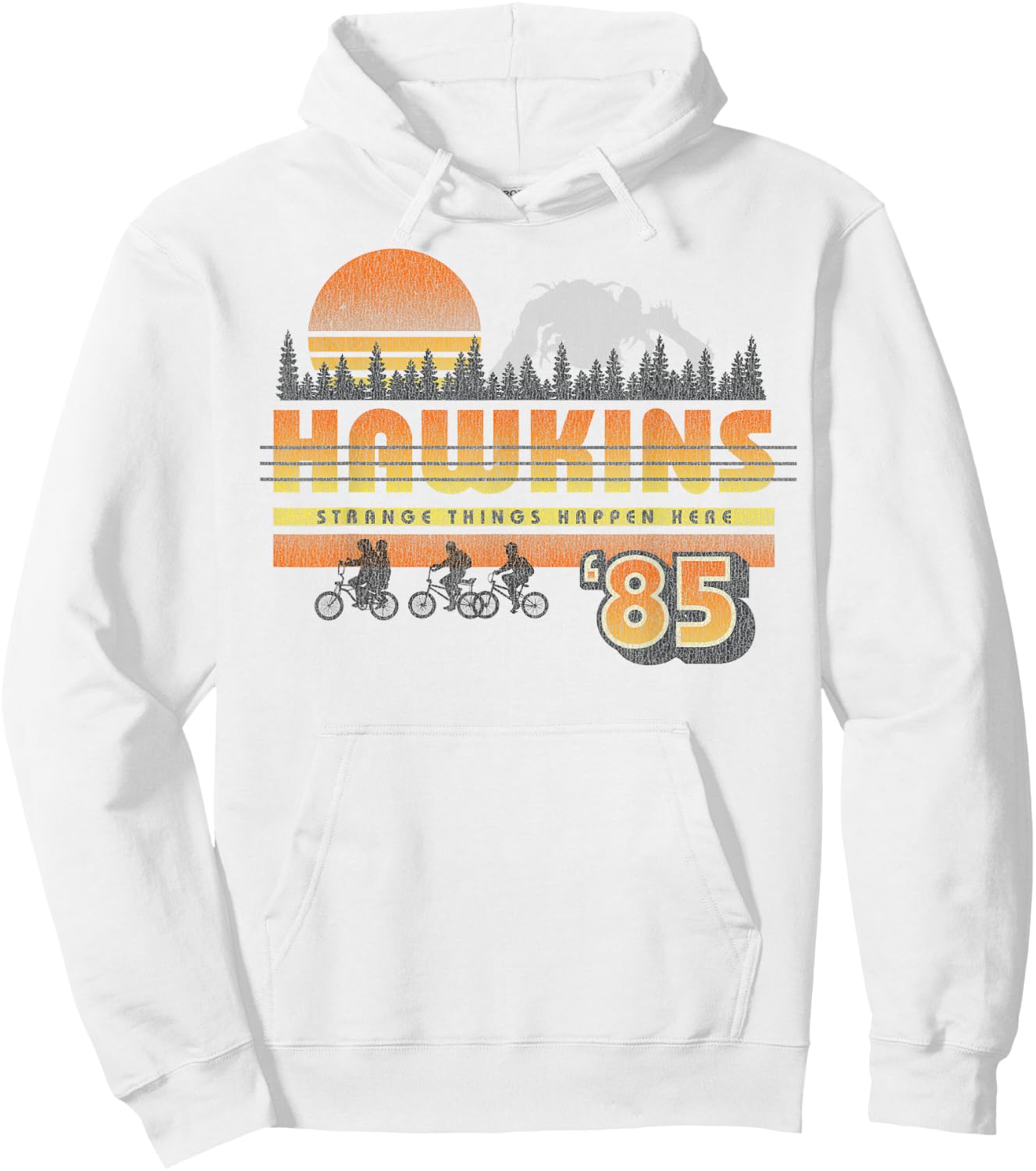 Netflix Stranger Things Hawkins Strange Things 85 Retro Hoodie - Hoodie | White