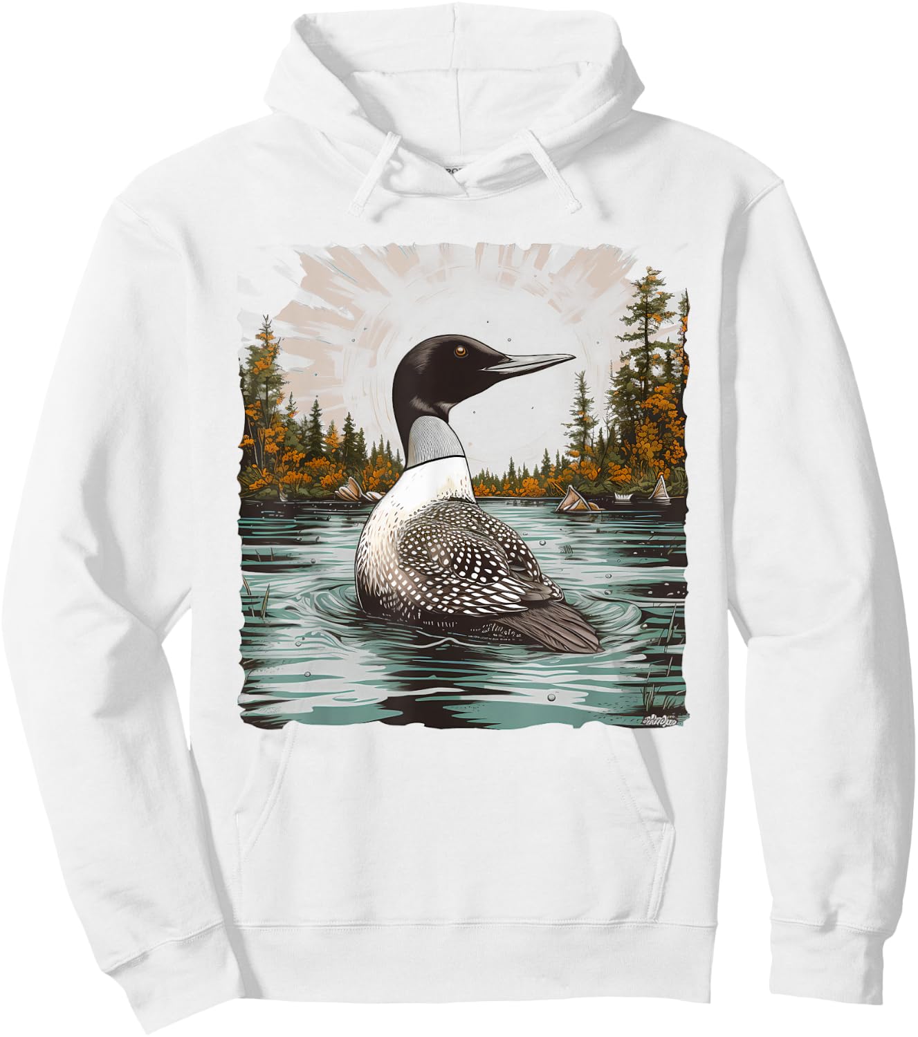 Retro Style Loon Hoodie - Hoodie | White