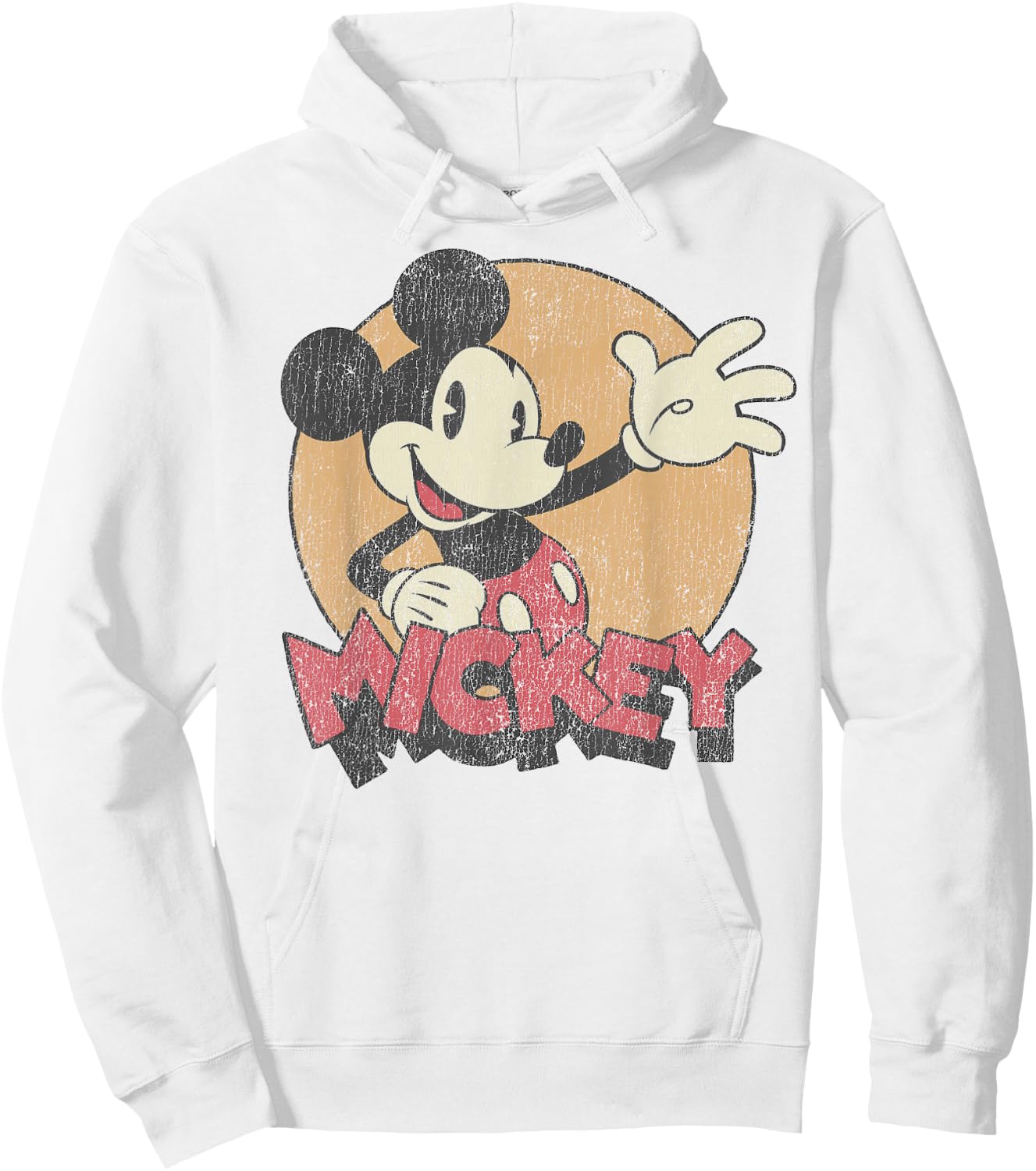 Disney Mickey and Friends Mickey Mouse Retro Distressed Small Hoodie - Hoodie | White