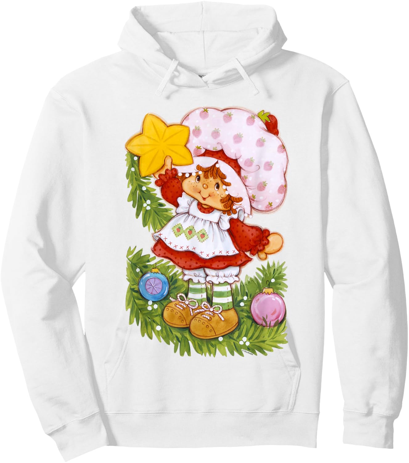 Strawberry Shortcake Christmas Cute Ornaments Chest Portrait Hoodie - Hoodie | White