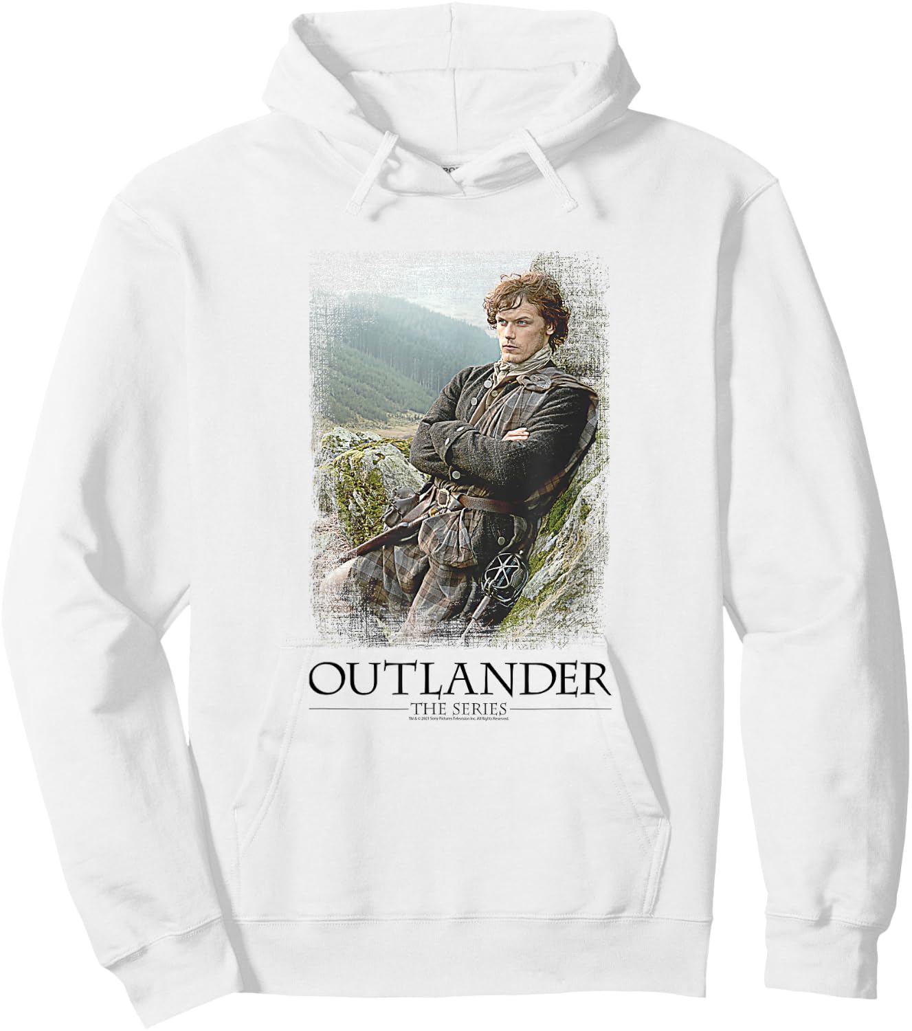 Outlander Jamie with Series Logo Hoodie - Hoodie | White