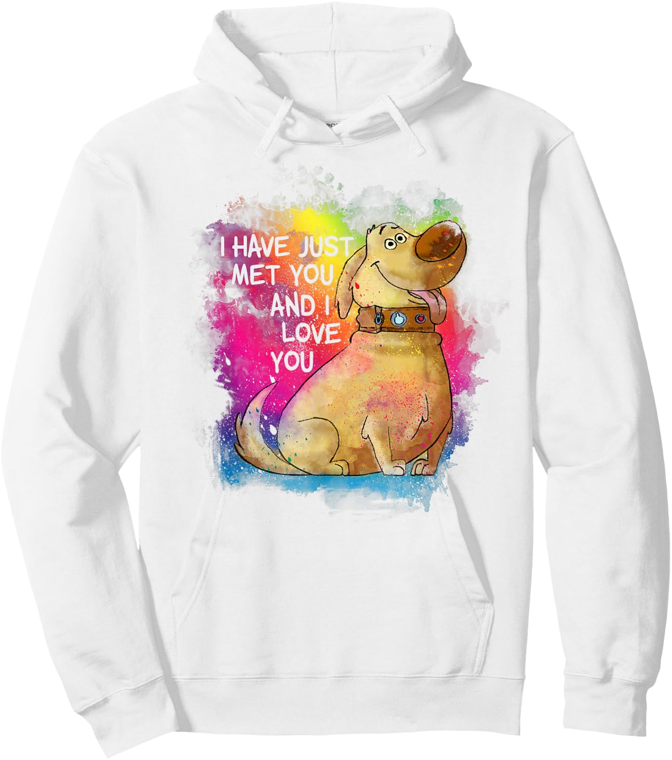 Disney Pixar Up Dug I Have Just Met You Rainbow Hoodie - Hoodie | White