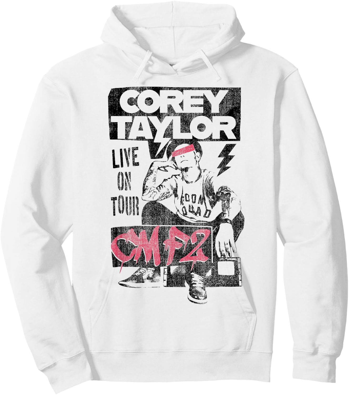 CONTROL INDUSTRY Corey Taylor - Punk Poster , Small, White Hoodie - Hoodie | White