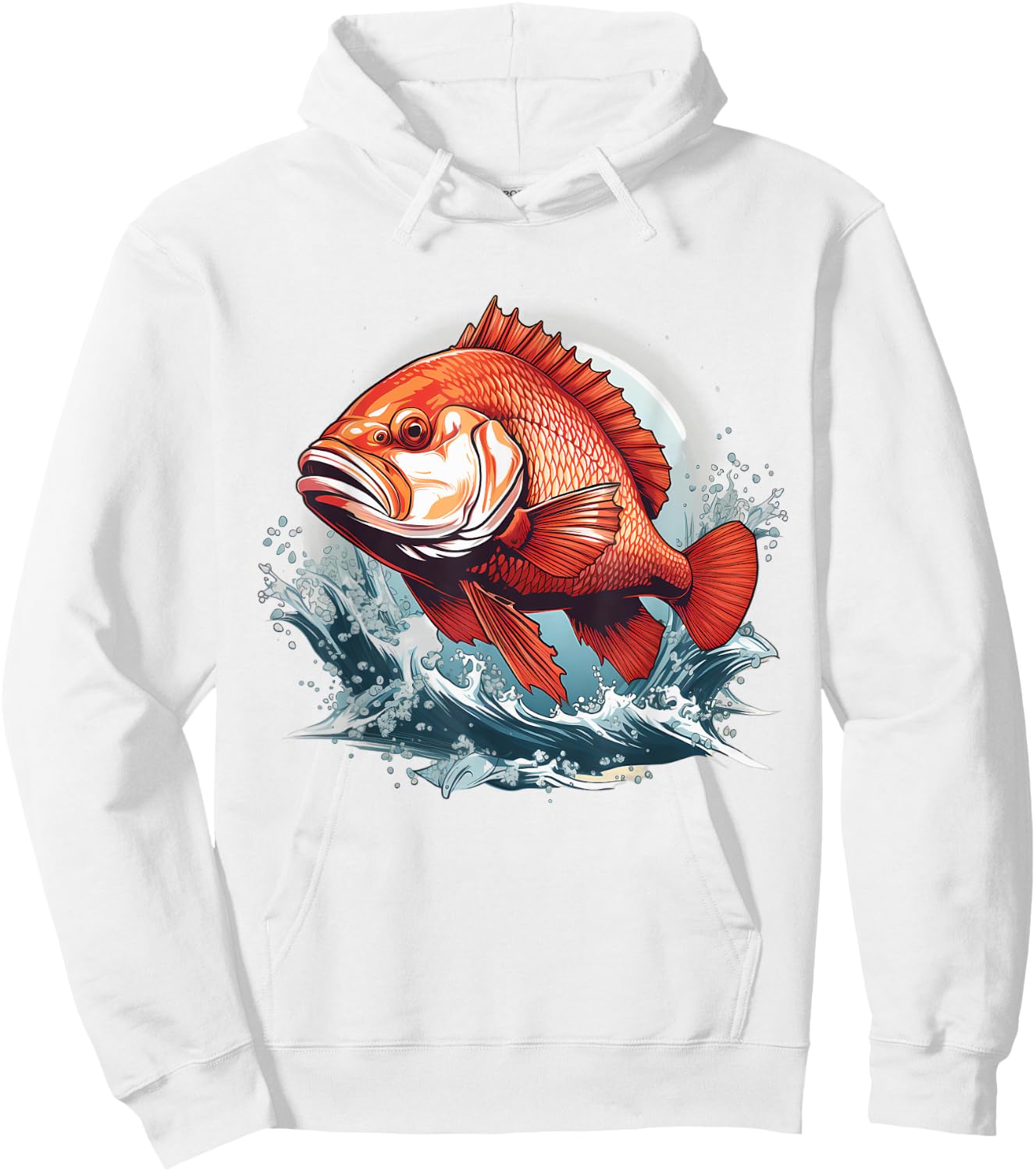 Retro Style Red Snapper Hoodie - Hoodie | White