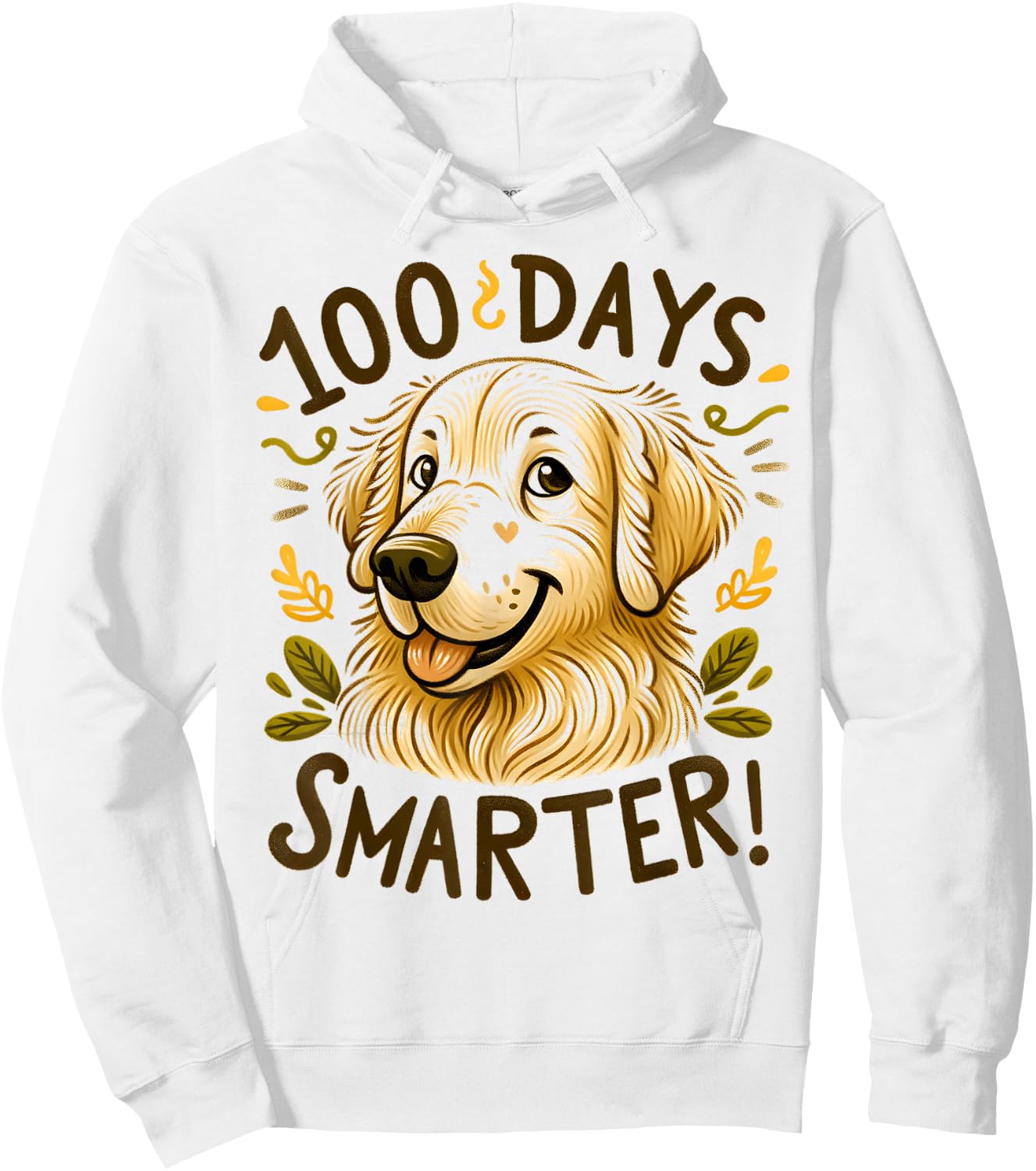 100 Days Of School Golden Retriever Dog 100th Day Of School Hoodie - Hoodie | White
