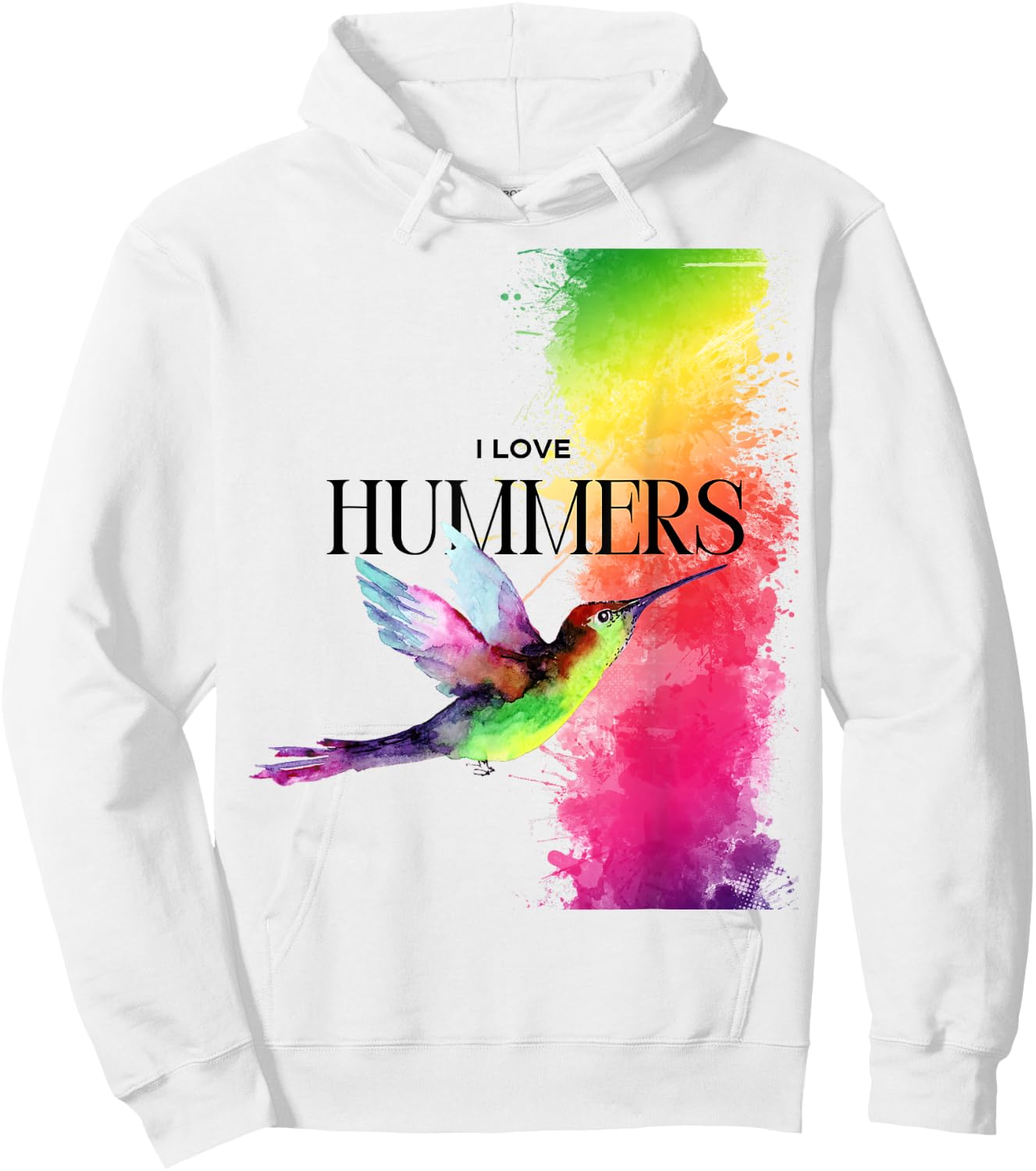 I Love Hummers Watercollor Cute I Love Hummers Bird Hoodie - Hoodie | White