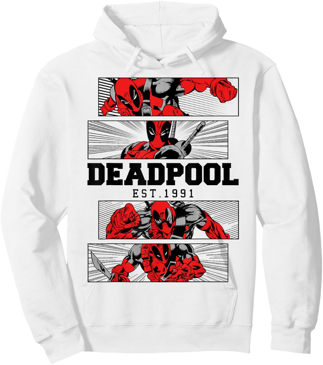 Marvel Deadpool 30th Est. 1991 Panels Hoodie - Hoodie | White